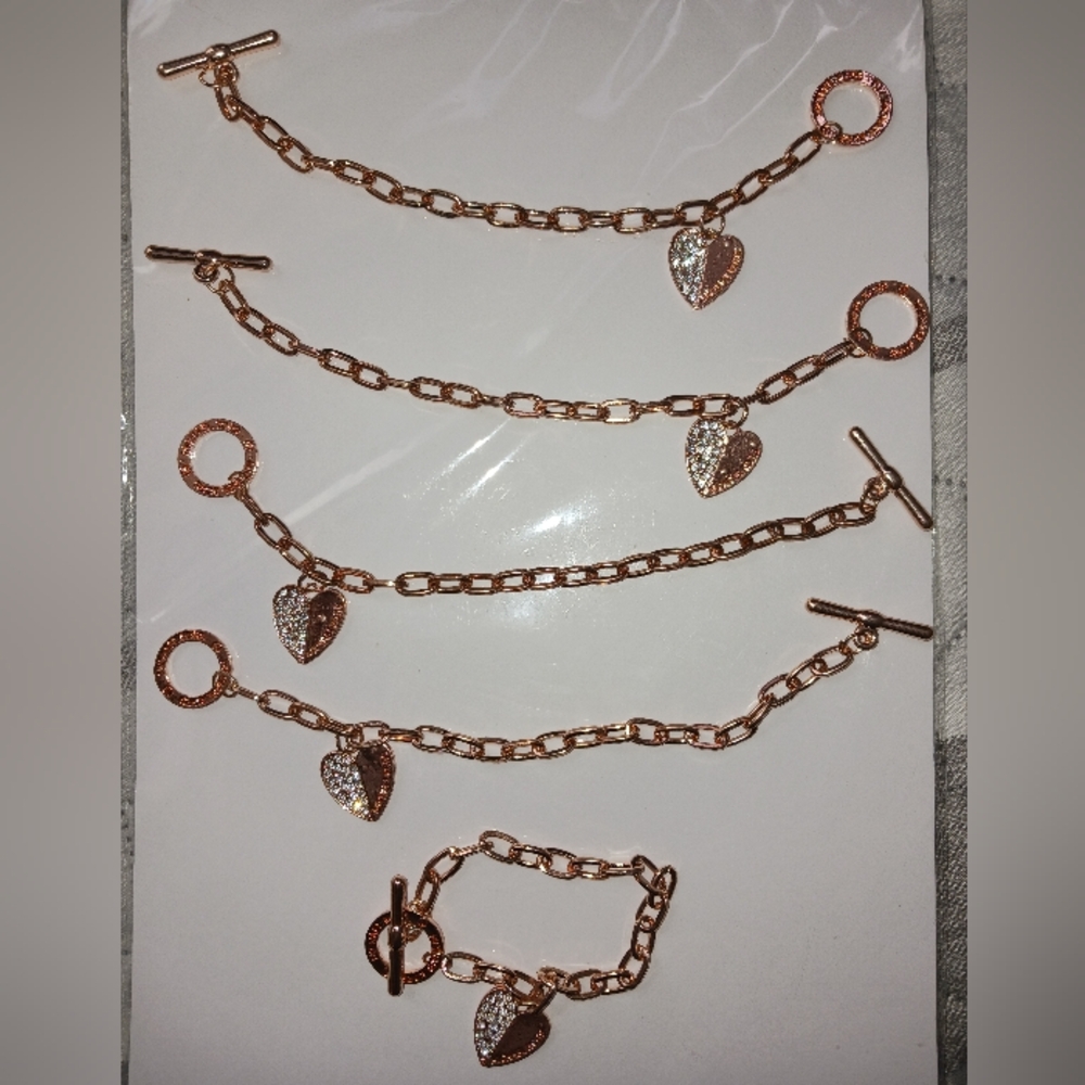 20 (Suss) Michael Kors Pave Heart Toggle Bracelets. HILARIOUS! Gag Gift? - Picture 4 of 11